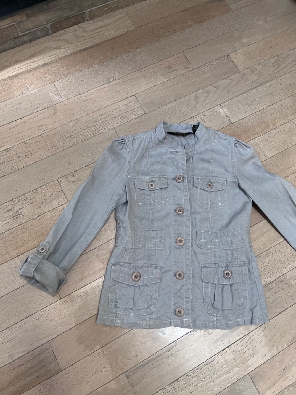 Eddie Bauer Women's XS 100% Linen Blazer Light Khaki Unlined Jacket  Eddie Bauer